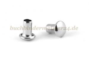 Tubular rivets<br>nickel plated<br>3.8 X 7 X 6 mm