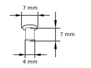 Maschinen-Nieten<br>vernickelt<br>4 X 7 X 7 mm
