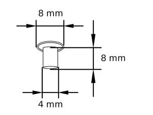Tubular rivets<br>nickel plated<br>4 X 8 X 8 mm