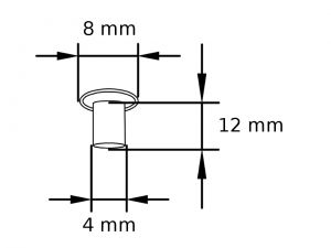 Tubular rivets<br>nickel plated<br>4 X 8 X 12 mm