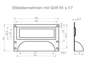 Shell handles with label holder<br>95x57mm<br>for labels 78x26mm