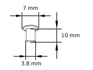 Tubular rivets<br>nickel plated<br>3,8 X 7 X 10 mm