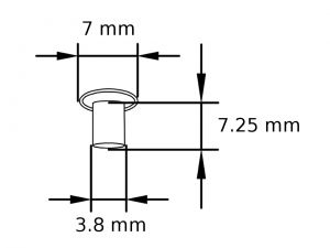 Tubular rivets<br>nickel plated<br>3,8 X 7 X 7.25 mm