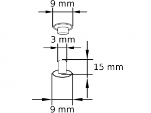 Doppel-Hohlnieten<br>Schaft 15 mm<br>vernickelt<br>geschlossen