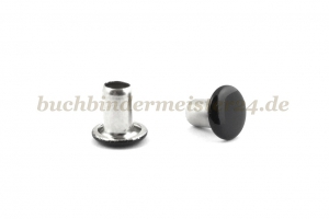 Tubular rivets<br>black laquered<br>3.8 X 7 X 6 mm