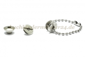 Kollektions-Buchschrauben<br>Messing vernickelt<br>3 mm Fassung
