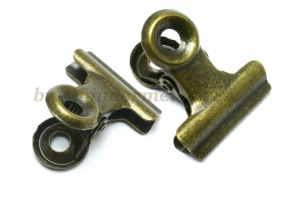 Mini letter clips<br>21 mm width<br>antique brass plated