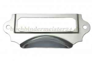 Muschelgriffe + Etikettenrahmen<br>92 x 40 mm<br>Etikett 65 x 20