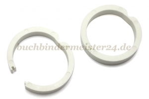 Binding rings of plastic<br>white<br>18 mm