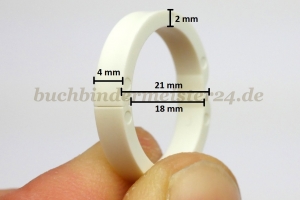 Binding rings of plastic<br>white<br>18 mm