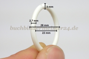 Heftringe aus Kunststoff<br>weiss<br>20 mm