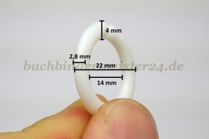 Heftringe aus Kunststoff<br>weiss<br>14 mm
