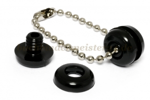 Kunststoff-Druckösen<br>mit Loch, schwarz<br>0-3 mm Fassung