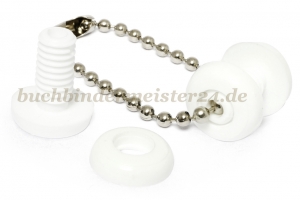 Kunststoff-Druckösen<br>mit Loch, weiss<br>0-9 mm Fassung