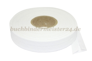 Schrägband, weiss<br>20 mm breit<br>20 Meter auf Spule