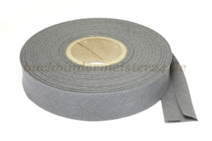 Bias binding tape, grey<br>20 mm width<br>20 meters on a spool