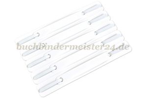 Heftmechaniken<br>weiss<br>150 x 20 mm<br>auf Platte zu 5 Stück