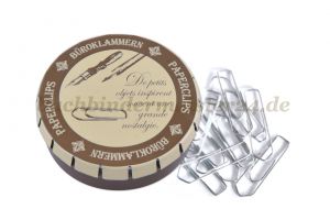Büroklammern<br>26mm verzinkt<br>in nostalgischer Metalldose