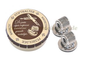 Magnetic pen holders<br>into a nostalgic metal box