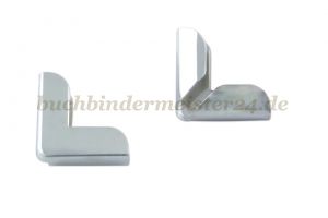 Buchecken, vernickelt<br>20 mm Schenkellänge<br>5 mm Fassung