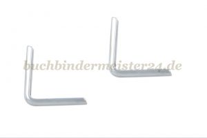 Buchecken, vernickelt<br>15 mm Schenkellänge<br>1,5 mm Fassung