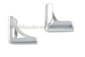 Buchecken, vernickelt<br>14 mm Schenkellänge<br>3,5 mm Fassung