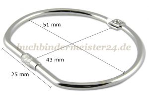 Merchandise rings with screw lock<br>51 mm diam. nickel plated