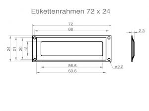 Label holders<br>72 x 24 mm<br>for labels 61 x 17 mm