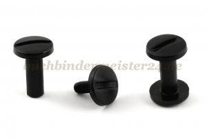 Buchschrauben<br>aus Kunststoff<br>15 mm Fassung<br>schwarz