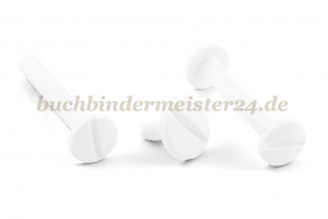 Buchschrauben<br>aus Kunststoff<br>30 mm Fassung<br>weiss