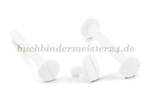 Buchschrauben<br>aus Kunststoff<br>40 mm Fassung<br>weiss
