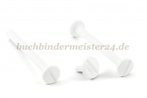 Buchschrauben<br>aus Kunststoff<br>50 mm Fassung<br>weiss