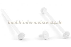 Buchschrauben<br>aus Kunststoff<br>90 mm Fassung<br>weiss