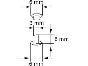 Rapid rivets<br>post 6 mm<br>black plated<br>closed