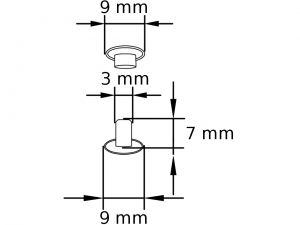 Rapid rivets<br>post 7 mm<br>black plated<br>closed
