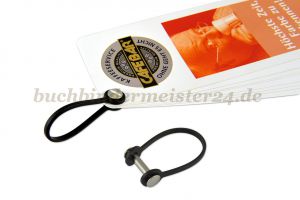 Schlaufen für Buchschrauben<br>128 mm lang<br>schwarz