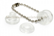 Snap studs with hole<br>transparent<br>0-3 mm capacity
