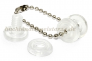 Snap studs with hole<br>transparent<br>0-6 mm capacity