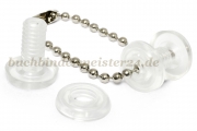 Kunststoff-Druckösen<br>mit Loch, transparent<br>0-9 mm Fassung