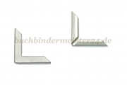 Buchecken, mattiert<br>22 mm Schenkellänge<br>3 mm Fassung