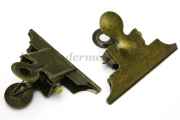Document clips nostalgia<br>70 mm width<br>antique brass plated