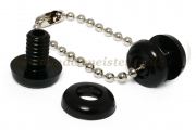 Kunststoff-Druckösen<br>mit Loch, schwarz<br>0-6 mm Fassung