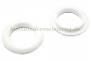 Finger ring eyelets<br>made of plastic<br>white<br>