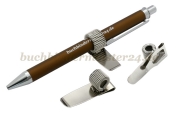 Stifthalter aus Metall<br>mit Clip, einfach, quer