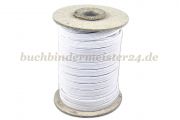 Flachgummi, weiss<br>5 mm breit<br>100 Meter auf Pappspule