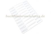 Heftmechaniken, weiss<br>150 x 20 mm<br>auf Platte zu 10 Stück