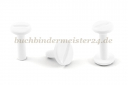 Buchschrauben<br>aus Kunststoff<br>20 mm Fassung<br>weiss
