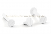 Buchschrauben<br>aus Kunststoff<br>25 mm Fassung<br>weiss