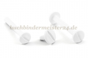 Buchschrauben<br>aus Kunststoff<br>35 mm Fassung<br>weiss