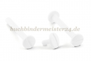 Buchschrauben<br>aus Kunststoff<br>40 mm Fassung<br>weiss